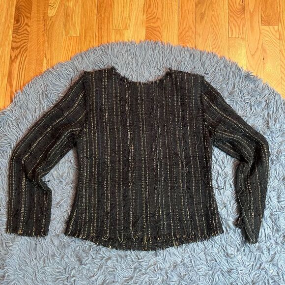 Unbranded Tops - Rebecca Jane Noble Vintage Black Cotton Feather Woven Blouse Top Size S